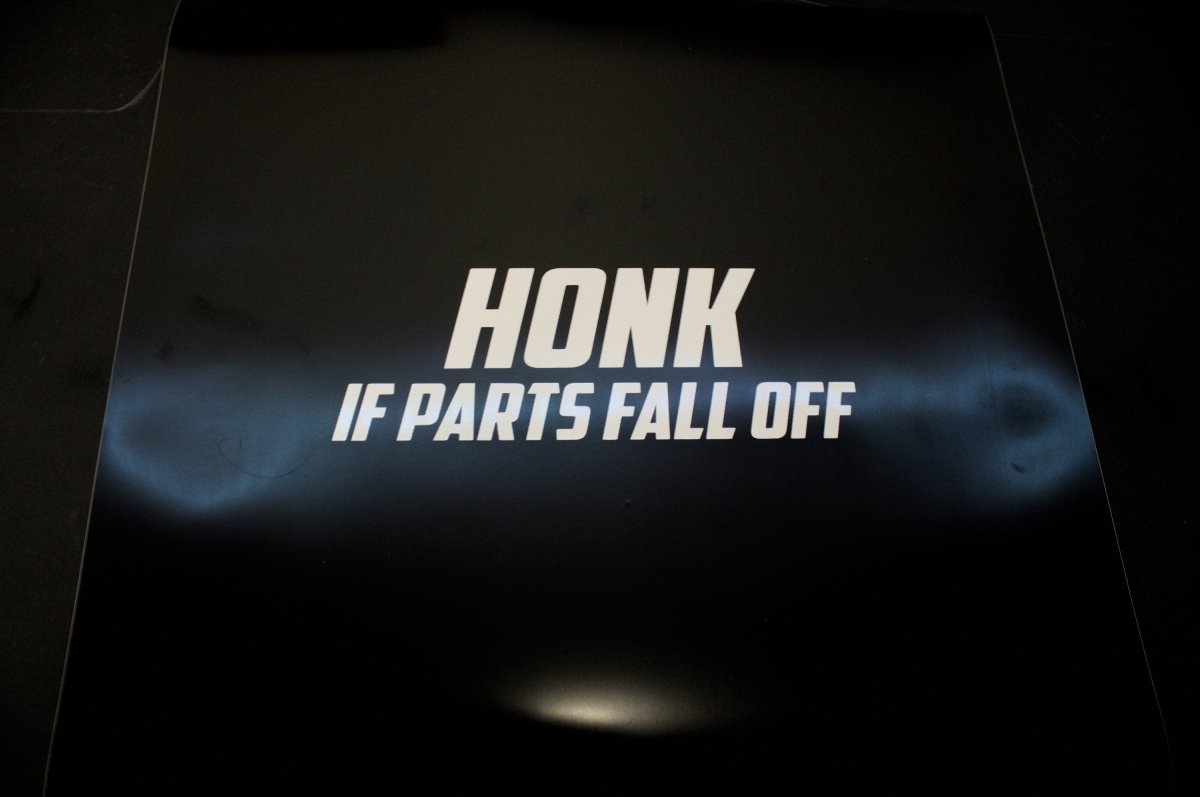 Funny Car Sticker "Honk If Parts Fall Off" Vinyl Decal - Rising Sun Decals - Funny Car Sticker "Honk If Parts Fall Off" Vinyl Decal
