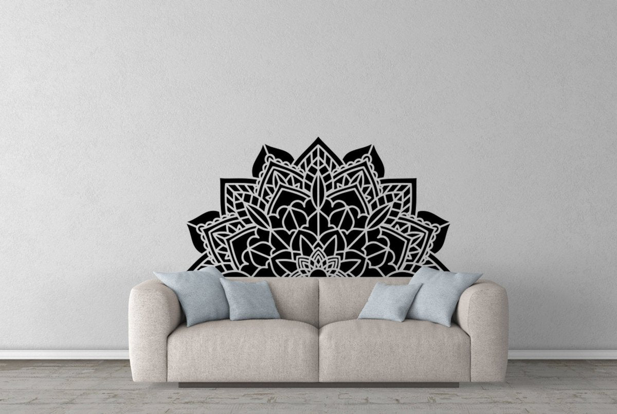 Large Mandala Vinyl Decal Wall Sticker - Rising Sun Decals - Large Mandala Vinyl Decal Wall Sticker