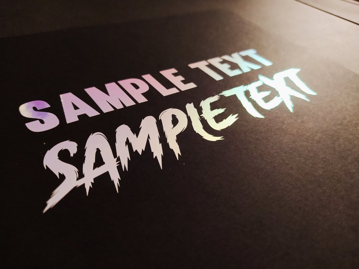 Opal Holographic Custom Text Vinyl Decal Sticker - Rising Sun Decals - Opal Holographic Custom Text Vinyl Decal Sticker