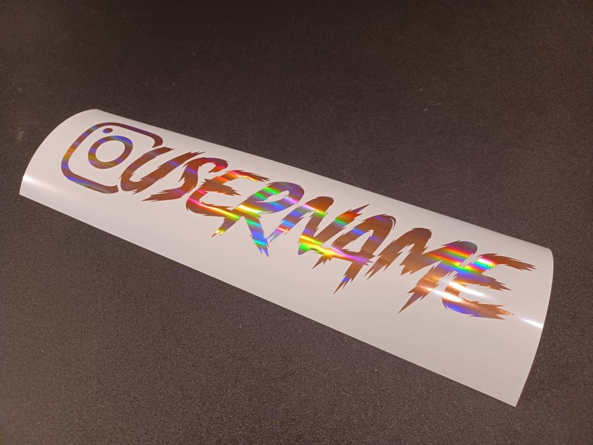 Rose Holographic Custom Instagram Decal Vinyl Sticker - Rising Sun Decals - Rose Holographic Custom Instagram Decal Vinyl Sticker
