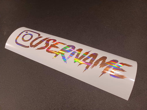Rose Holographic Custom Instagram Decal Vinyl Sticker - Rising Sun Decals - Rose Holographic Custom Instagram Decal Vinyl Sticker