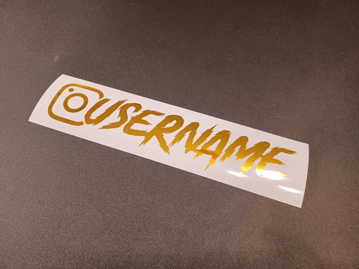 Metallic Gold Custom Instagram Decal Vinyl Sticker - Rising Sun Decals - Metallic Gold Custom Instagram Decal Vinyl Sticker