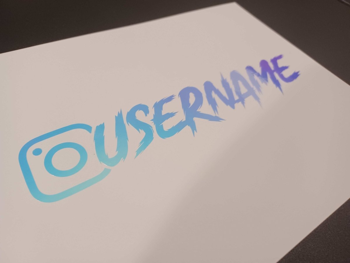 Opal Holographic Custom Instagram Decal Vinyl Sticker - Rising Sun Decals - Opal Holographic Custom Instagram Decal Vinyl Sticker