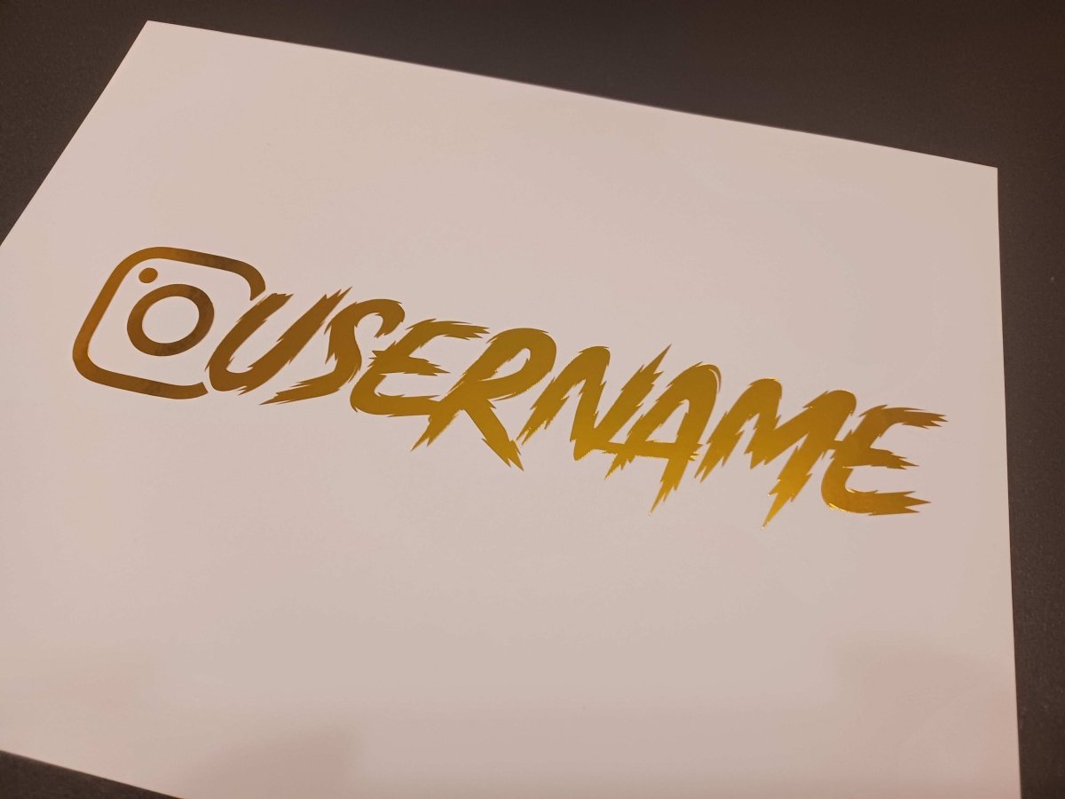 Metallic Gold Custom Instagram Decal Vinyl Sticker - Rising Sun Decals - Metallic Gold Custom Instagram Decal Vinyl Sticker