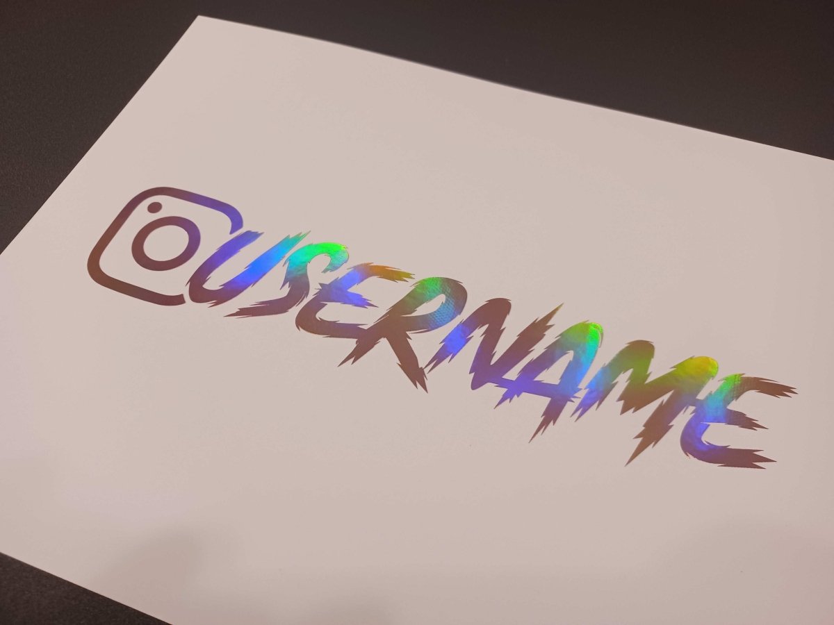 Rose Holographic Custom Instagram Decal Vinyl Sticker - Rising Sun Decals - Rose Holographic Custom Instagram Decal Vinyl Sticker