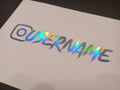Silver Holographic Custom Instagram Decal Vinyl Sticker - Rising Sun Decals - Silver Holographic Custom Instagram Decal Vinyl Sticker