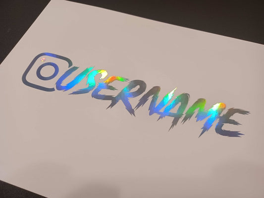 Silver Holographic Custom Instagram Decal Vinyl Sticker - Rising Sun Decals - Silver Holographic Custom Instagram Decal Vinyl Sticker