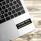 I Stand with Ukraine Sticker | Vinyl | Water - Resistant | 3"x1" | Pro - Ukraine | Support Ukraine | Anti - War | Political Activism Sticker - Rising Sun Decals - I Stand with Ukraine Sticker | Vinyl | Water - Resistant | 3"x1" | Pro - Ukraine | Support Ukraine | Anti - War | Political Activism Sticker