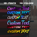 Holographic Custom Text Vinyl Decal w/ Background - Rising Sun Decals - Holographic Custom Text Vinyl Decal w/ Background