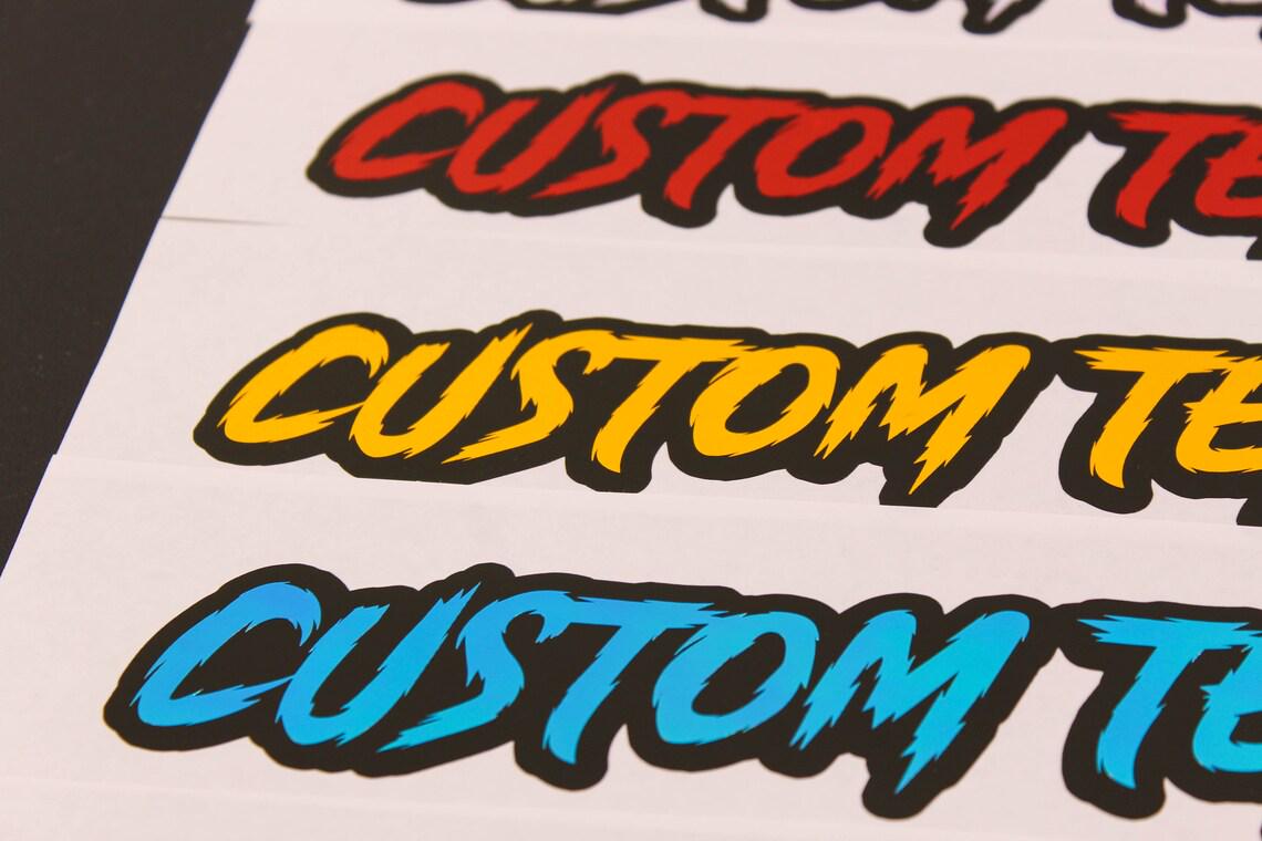 Holographic Custom Text Vinyl Decal - Rising Sun Decals - Holographic Custom Text Vinyl Decal