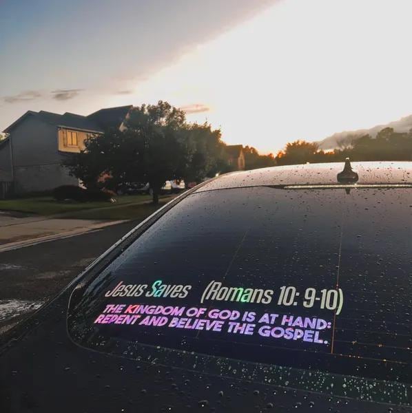 Holographic Custom Text Vinyl Decal - Rising Sun Decals - Holographic Custom Text Vinyl Decal