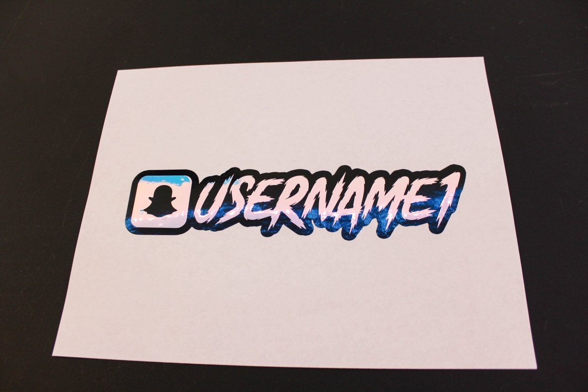 Opal Holographic Snapchat Name Decal W/ Background - Rising Sun Decals - Opal Holographic Snapchat Name Decal W/ Background
