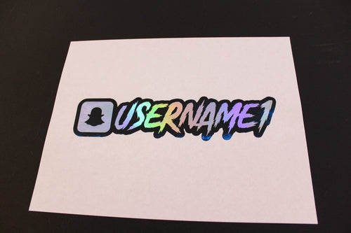 Custom Silver Holographic Snapchat Name Decal W/ Background - Rising Sun Decals - Custom Silver Holographic Snapchat Name Decal W/ Background