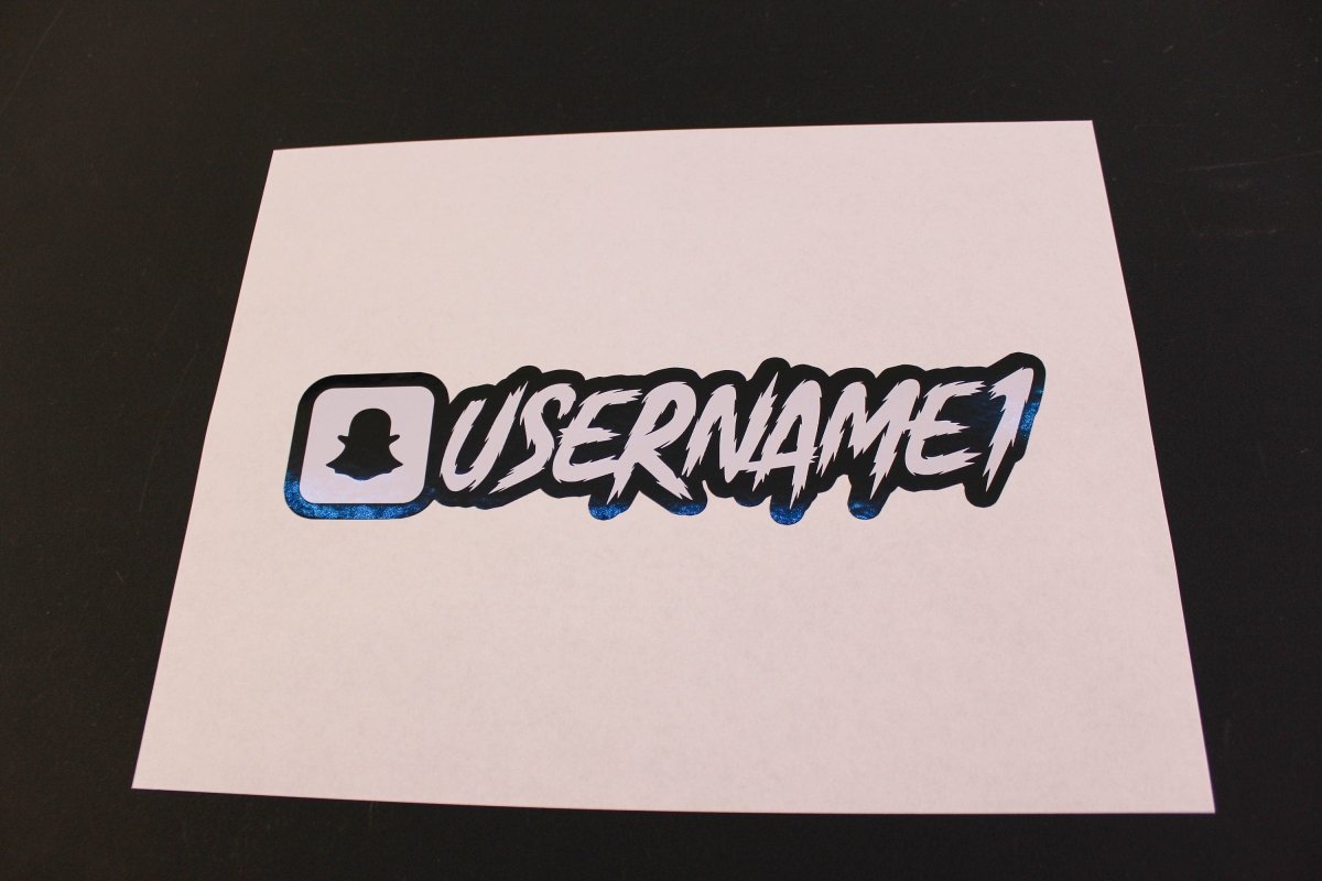 White Snapchat Name Decal w/ Background W/ Background - Rising Sun Decals - White Snapchat Name Decal w/ Background W/ Background