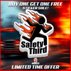 Safety Third - Funny Sticker - Rising Sun Decals - Safety Third - Funny Sticker