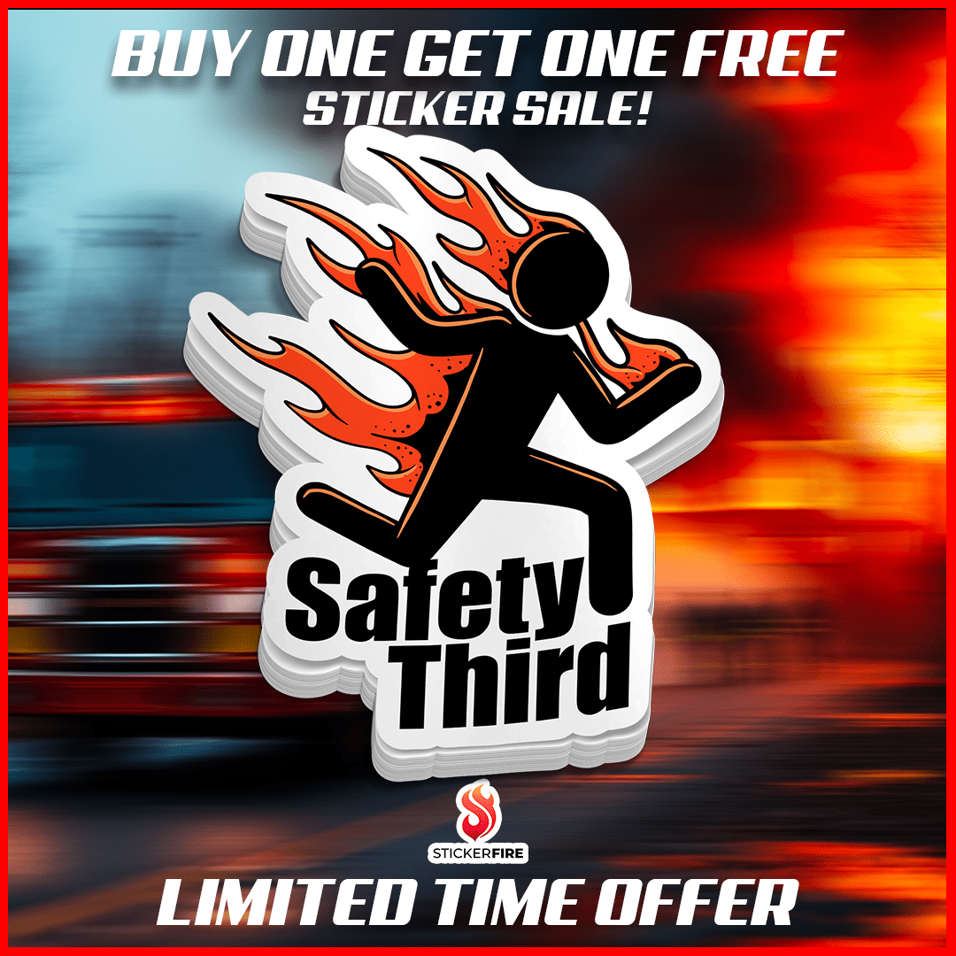 Safety Third - Funny Sticker - Rising Sun Decals - Safety Third - Funny Sticker