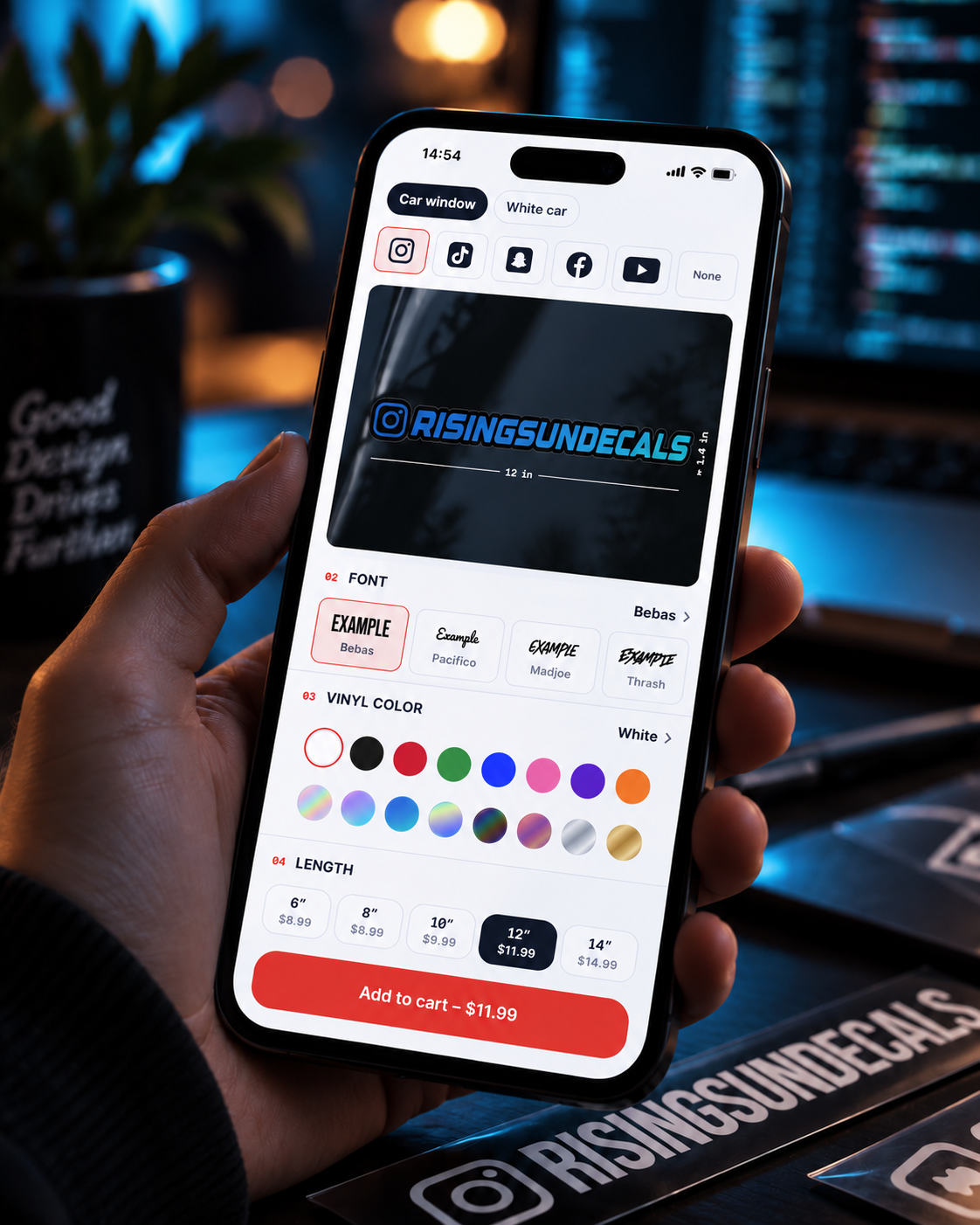 Custom Social Media Decal – Design Your Own