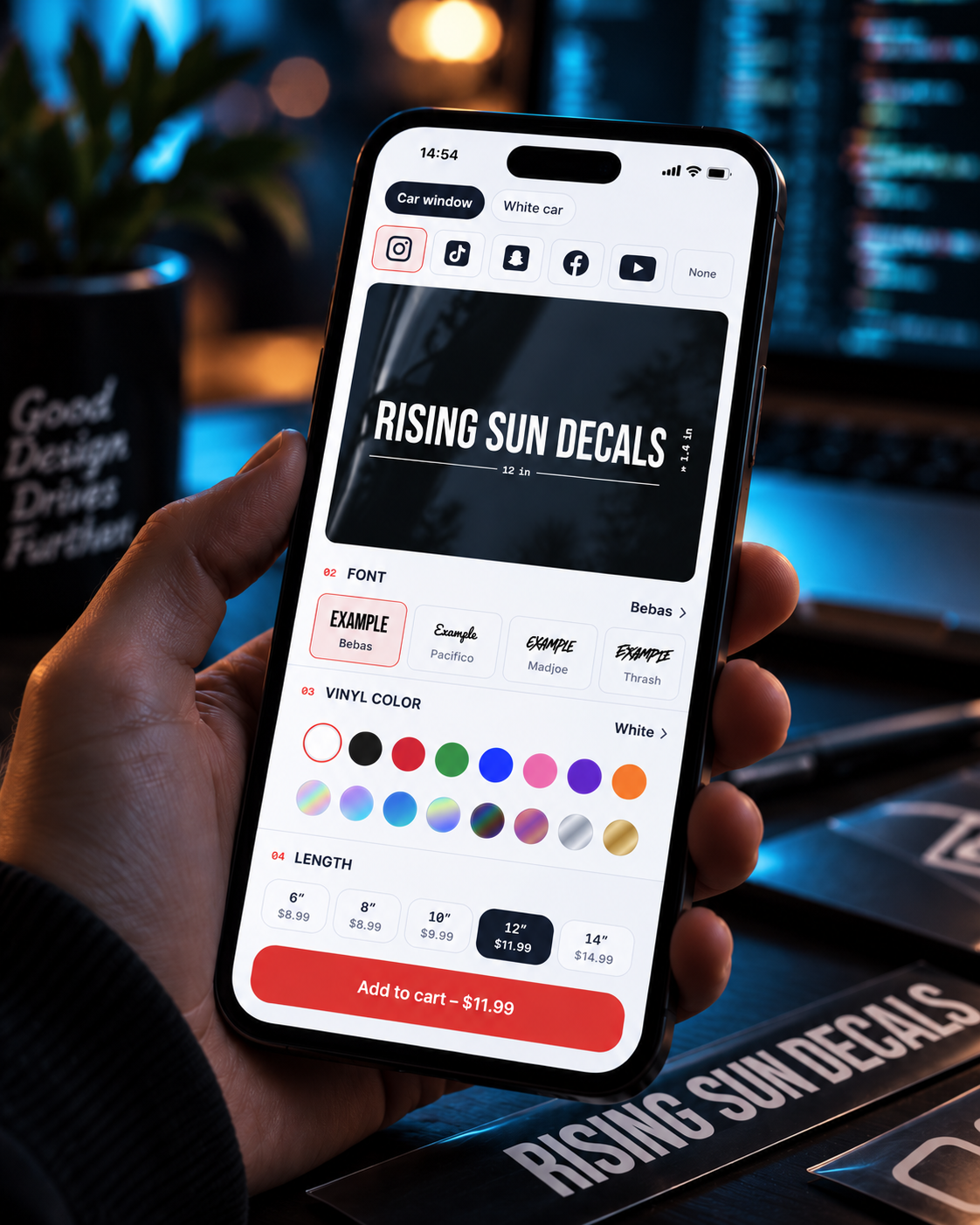 Custom Text Decal – Design Your Own