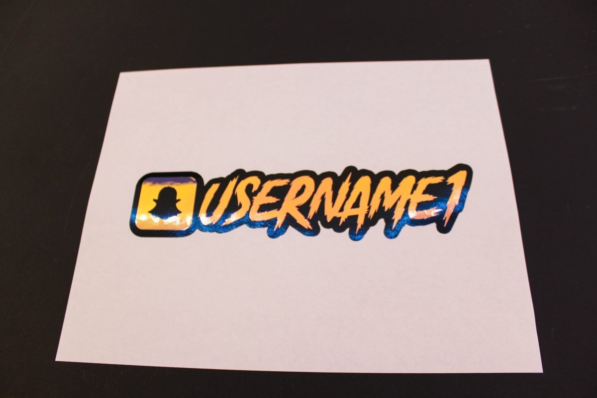 Sunset Holographic Snapchat Name Vinyl Decal W/ Background - Rising Sun Decals - Sunset Holographic Snapchat Name Vinyl Decal W/ Background