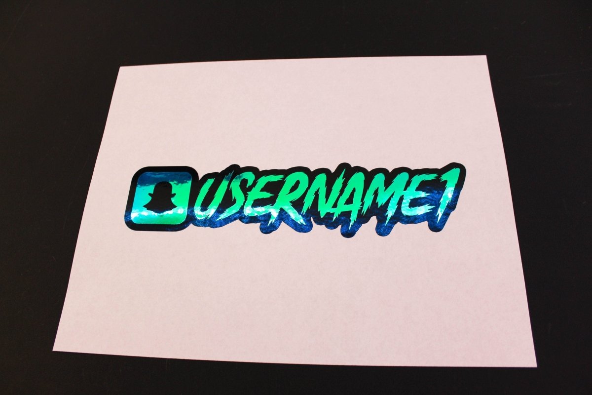 Ocean Holographic Snapchat Name Decal w/ Background W/ Background - Rising Sun Decals - Ocean Holographic Snapchat Name Decal w/ Background W/ Background