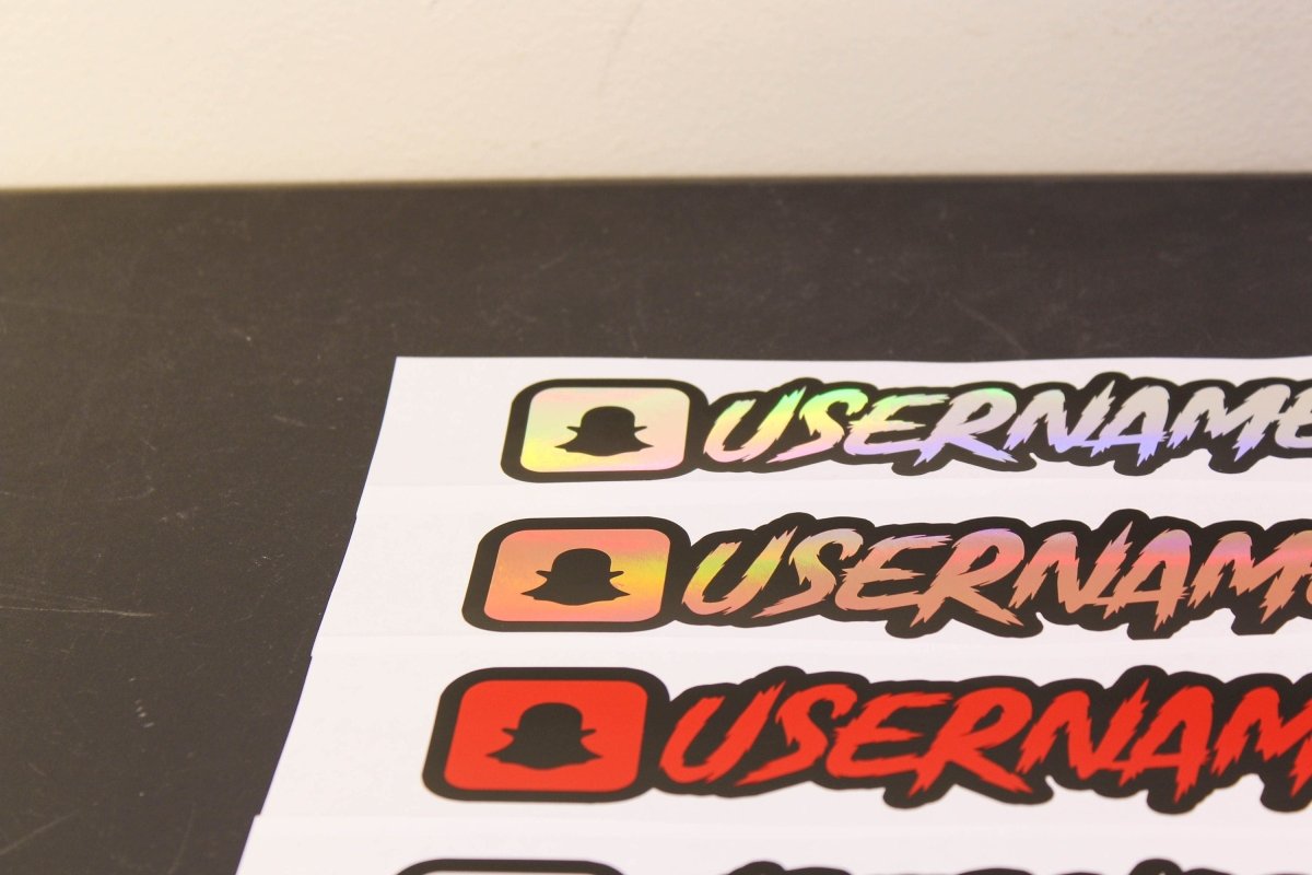 Red Snapchat Name Decal w/ Background W/ Background - Rising Sun Decals - Red Snapchat Name Decal w/ Background W/ Background