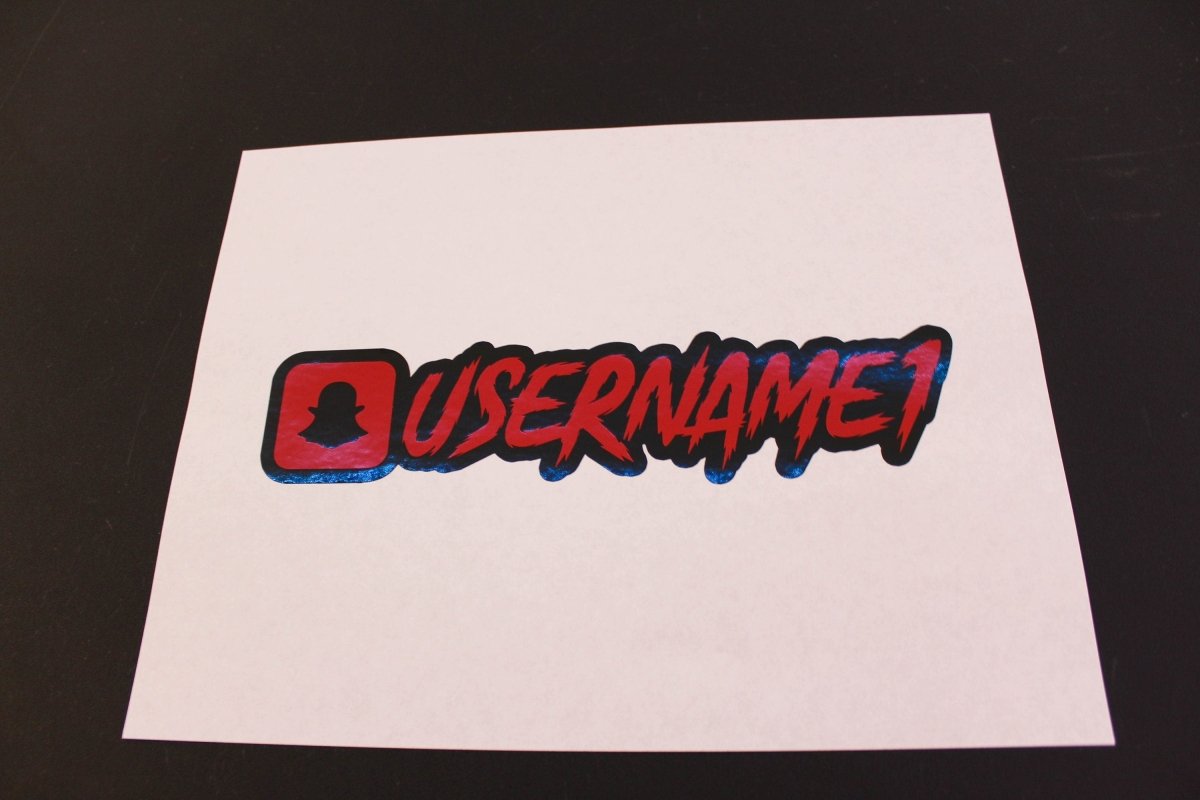 Red Snapchat Name Decal w/ Background W/ Background - Rising Sun Decals - Red Snapchat Name Decal w/ Background W/ Background