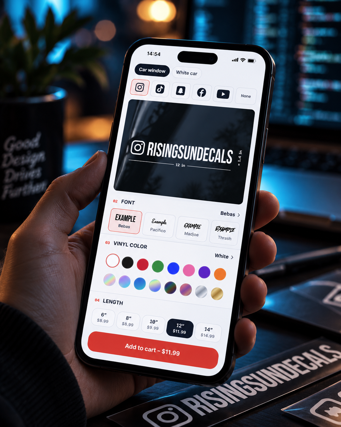 Custom Social Media Decal – Design Your Own