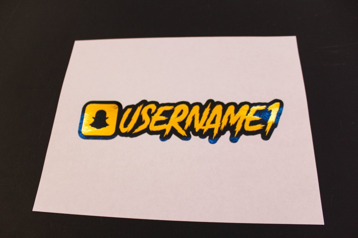 Personalized Metallic Gold Snapchat Name Vinyl Decal W/ Background - Rising Sun Decals - Personalized Metallic Gold Snapchat Name Vinyl Decal W/ Background