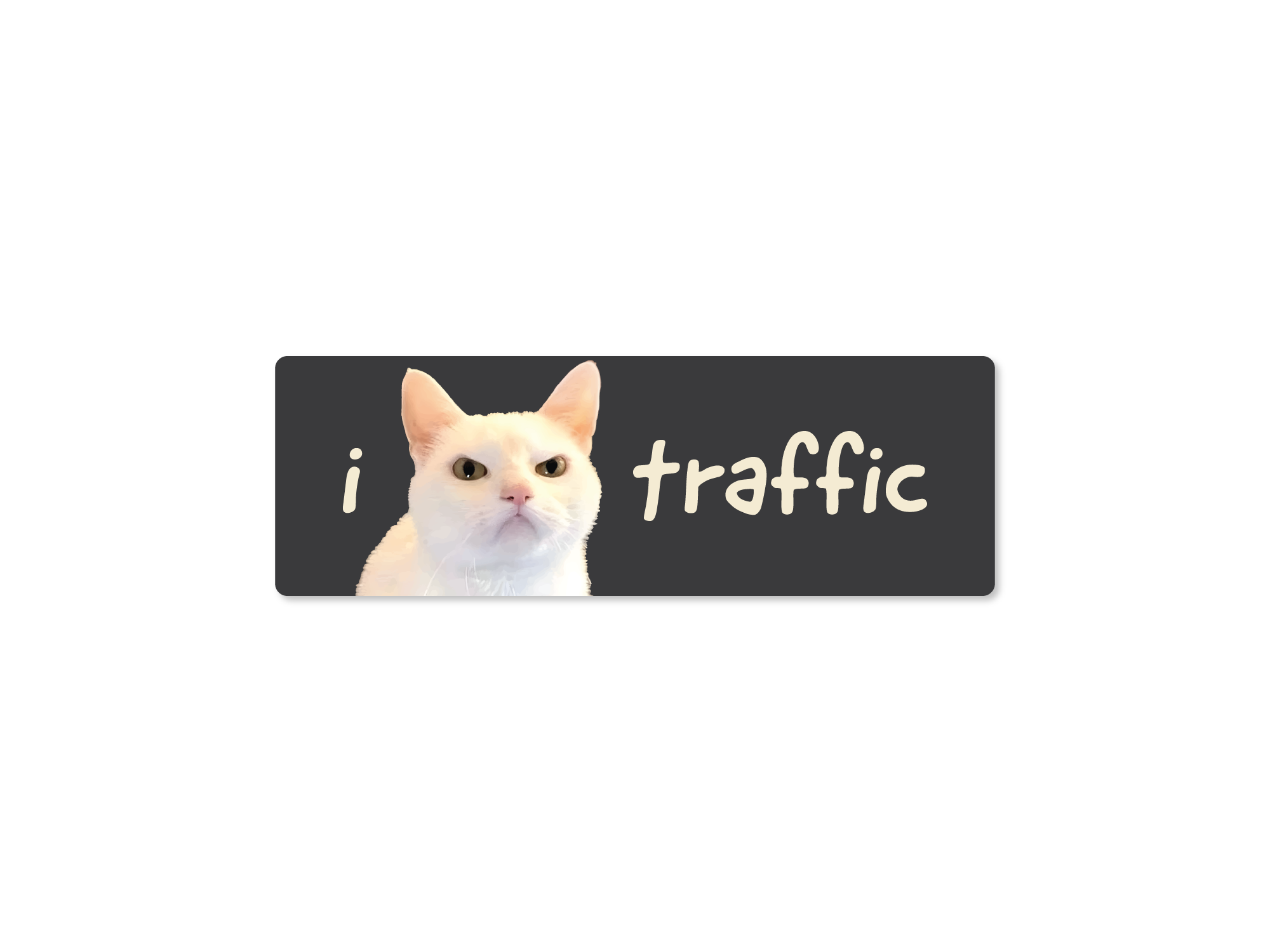 I Hate Traffic Cat Funny Bumper Sticker or Magnet