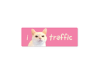 I Hate Traffic Cat Funny Bumper Sticker or Magnet - Rising Sun Decals - I Hate Traffic Cat Funny Bumper Sticker or Magnet