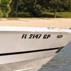 Custom Boat Registration Numbers (2 - Pack) - Rising Sun Decals - Two - Pack Boat Registration Number Decals - Adhesive Vinyl Boat Number Lettering for Boats/Jetskis - Rising Sun Decals - Two - Pack Boat Registration Number Decals - Adhesive Vinyl Boat Number Lettering for Boats/Jetskis
