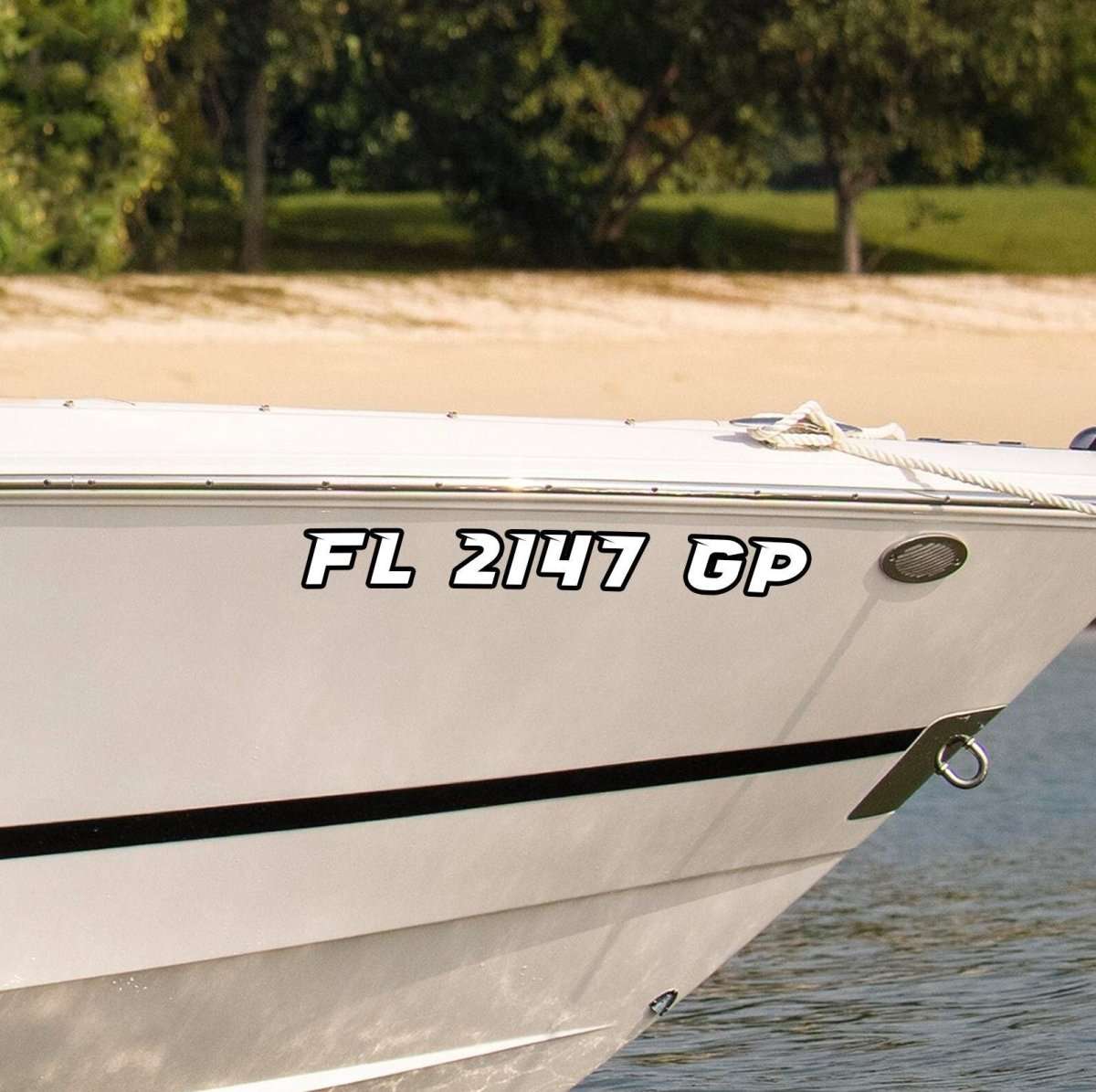 Custom Boat Registration Numbers (2 - Pack) - Rising Sun Decals - Two - Pack Boat Registration Number Decals - Adhesive Vinyl Boat Number Lettering for Boats/Jetskis - Rising Sun Decals - Two - Pack Boat Registration Number Decals - Adhesive Vinyl Boat Number Lettering for Boats/Jetskis