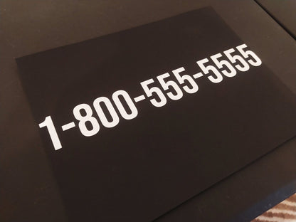 Custom Phone Number Vinyl Decal Sticker - Rising Sun Decals - Custom Phone Number Vinyl Decal Sticker