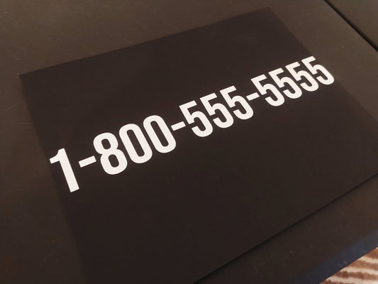 Custom Phone Number Vinyl Decal Sticker - Rising Sun Decals - Custom Phone Number Vinyl Decal Sticker