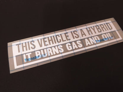 Vinyl Decal "This Vehicle Burns Gas and Oil" Sticker - Rising Sun Decals - Vinyl Decal "This Vehicle Burns Gas and Oil" Sticker