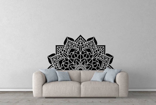 Large Mandala Vinyl Decal Wall Sticker - Rising Sun Decals - Large Mandala Vinyl Decal Wall Sticker