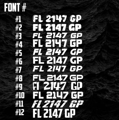 Two - Pack Boat Registration Number Decals - Adhesive Vinyl Boat Number Lettering for Boats/Jetskis - Rising Sun Decals - Two - Pack Boat Registration Number Decals - Adhesive Vinyl Boat Number Lettering for Boats/Jetskis