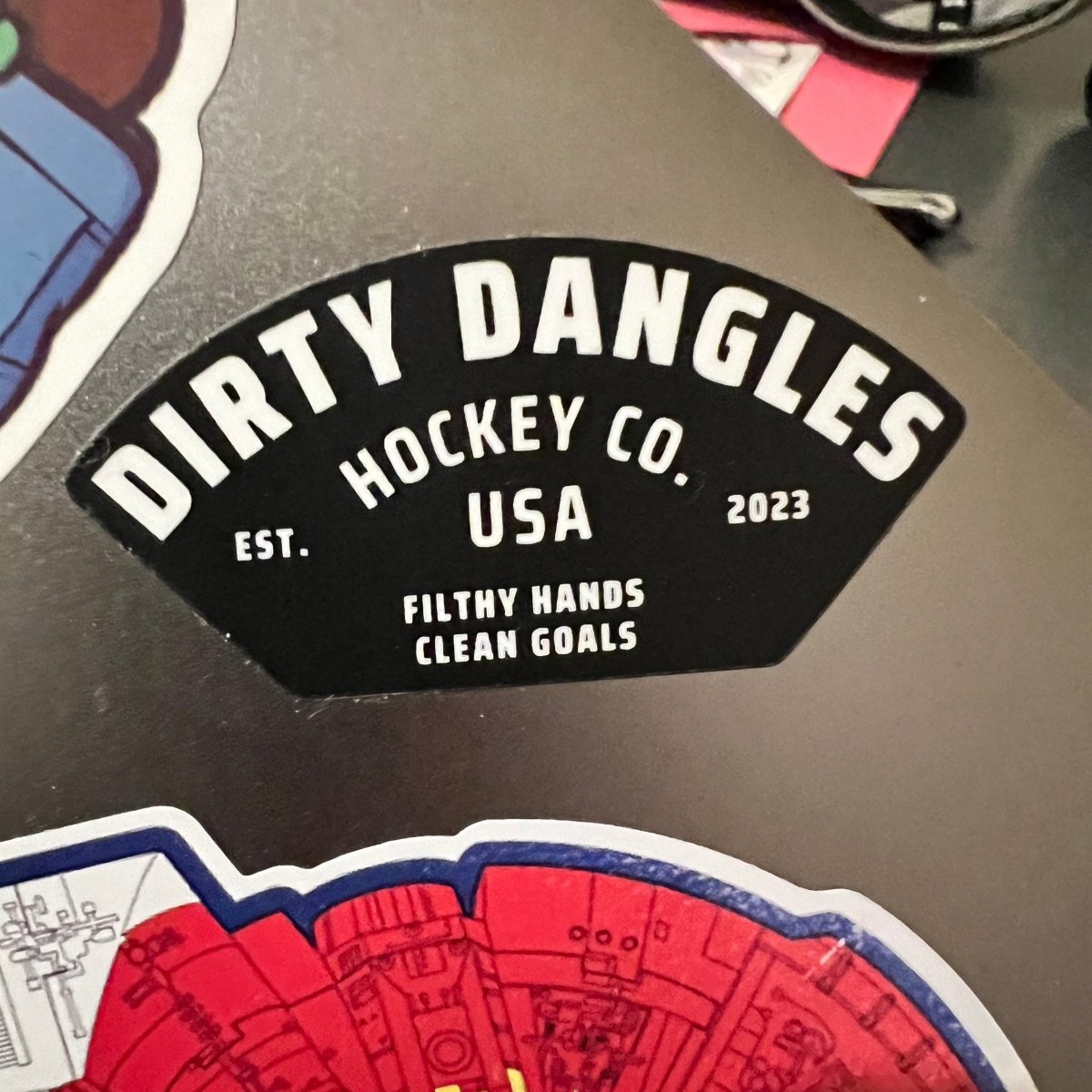 Dirty Dangles Hockey Stickers - 8 Pack - Rising Sun Decals - Dirty Dangles Hockey Stickers - 8 Pack