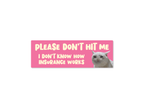 Please Don’t Hit Me, I Don’t Know How Insurance Works Cat Funny Bumper Sticker or Magnet - Rising Sun Decals - Please Don’t Hit Me, I Don’t Know How Insurance Works Cat Funny Bumper Sticker or Magnet