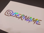 Rose Holographic Custom Instagram Decal Vinyl Sticker