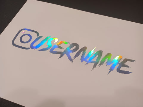 Silver Holographic Custom Instagram Decal Vinyl Sticker