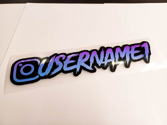 Premium Opal Holographic Instagram Name Vinyl Decal - Rising Sun Decals - Premium Opal Holographic Instagram Name Vinyl Decal