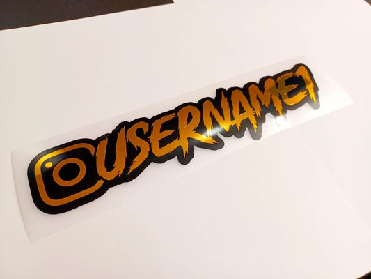 Premium Gold Metallic Instagram Name Vinyl Decal - Rising Sun Decals - Premium Gold Metallic Instagram Name Vinyl Decal