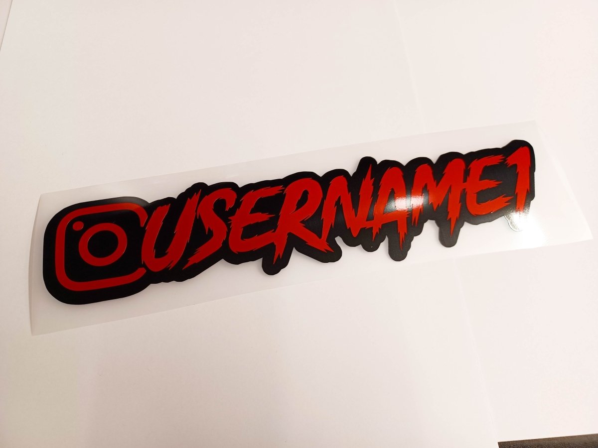 Premium Red Instagram Name Vinyl Decal - Rising Sun Decals - Premium Red Instagram Name Vinyl Decal