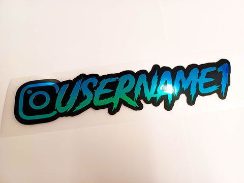 Premium Ocean Holographic Instagram Name Vinyl Decal