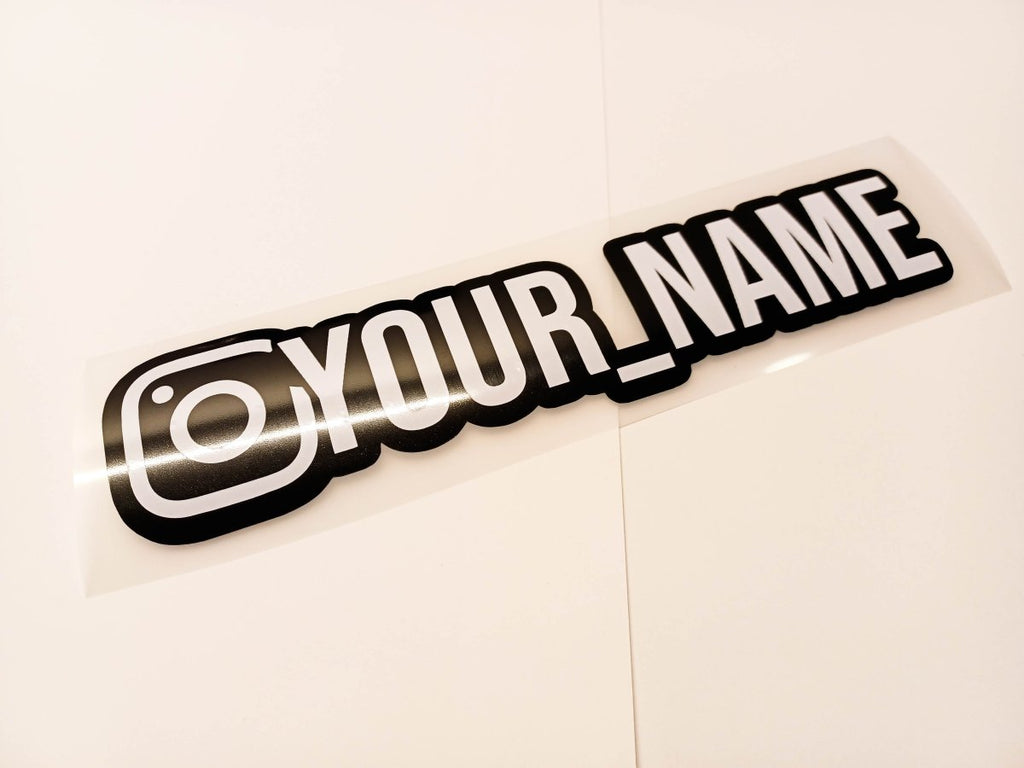 Premium White Instagram Name Vinyl Decal - Rising Sun Decals - Premium White Instagram Name Vinyl Decal