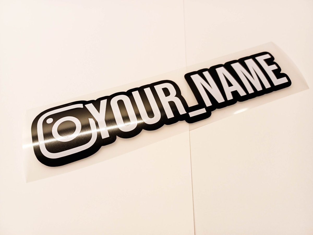 Premium White Instagram Name Vinyl Decal - Rising Sun Decals - Premium White Instagram Name Vinyl Decal