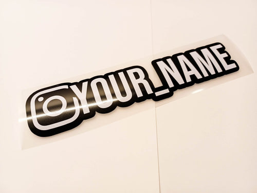 Premium White Instagram Name Vinyl Decal - Rising Sun Decals - Premium White Instagram Name Vinyl Decal