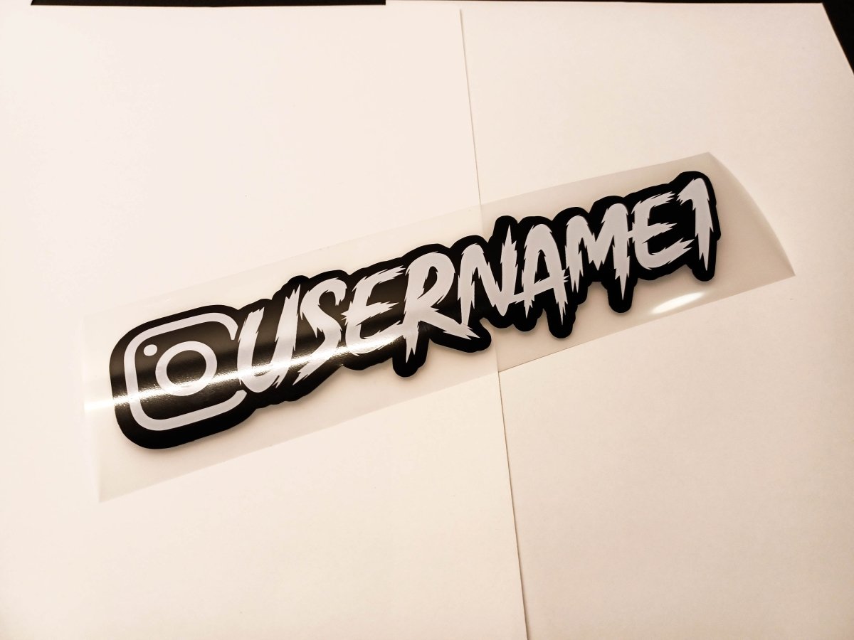 Premium White Instagram Name Vinyl Decal - Rising Sun Decals - Premium White Instagram Name Vinyl Decal
