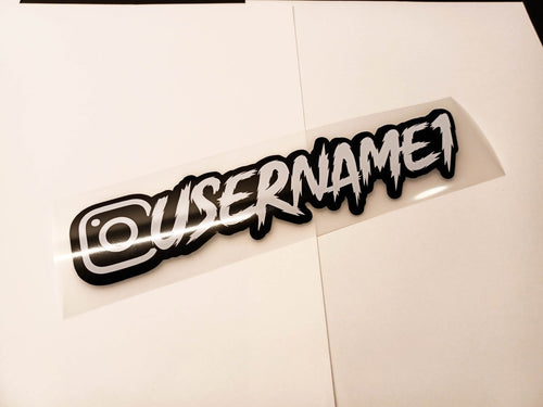 Premium White Instagram Name Vinyl Decal - Rising Sun Decals - Premium White Instagram Name Vinyl Decal